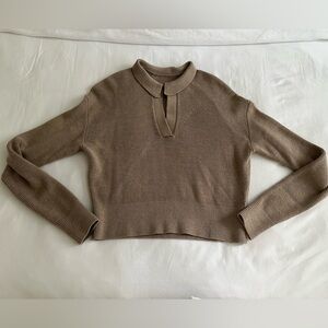 Lululemon Women’s Merino Wool Blend Ribbed Polo Sweater with Collar